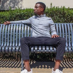 MD FL2 Light Grey zip up sweater